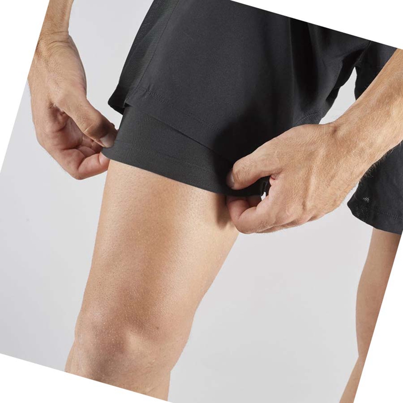 Salomon AGILE 2IN1 Kurze Hose Herren Schwarz | MAEUWTV-16