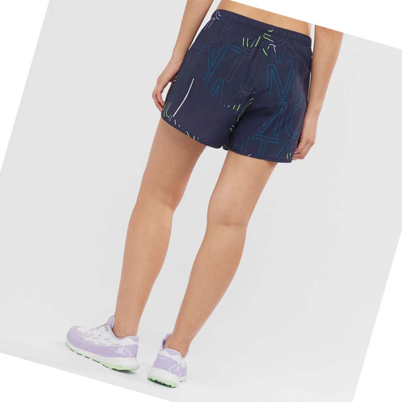 Salomon AGILE Kurze Hose Damen Blau | XWLSATI-54