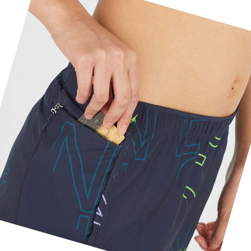 Salomon AGILE Kurze Hose Damen Blau | XWLSATI-54