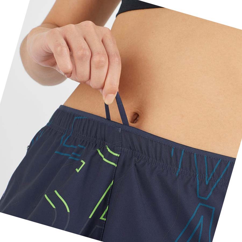 Salomon AGILE Kurze Hose Damen Blau | XWLSATI-54