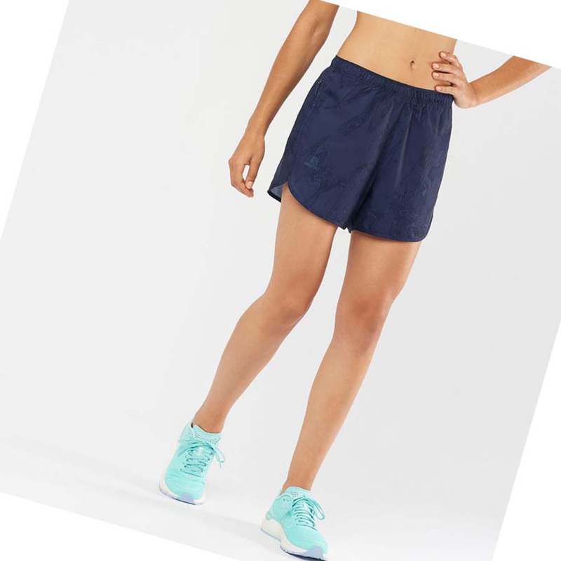 Salomon AGILE Kurze Hose Damen Navy | SZABYPF-85