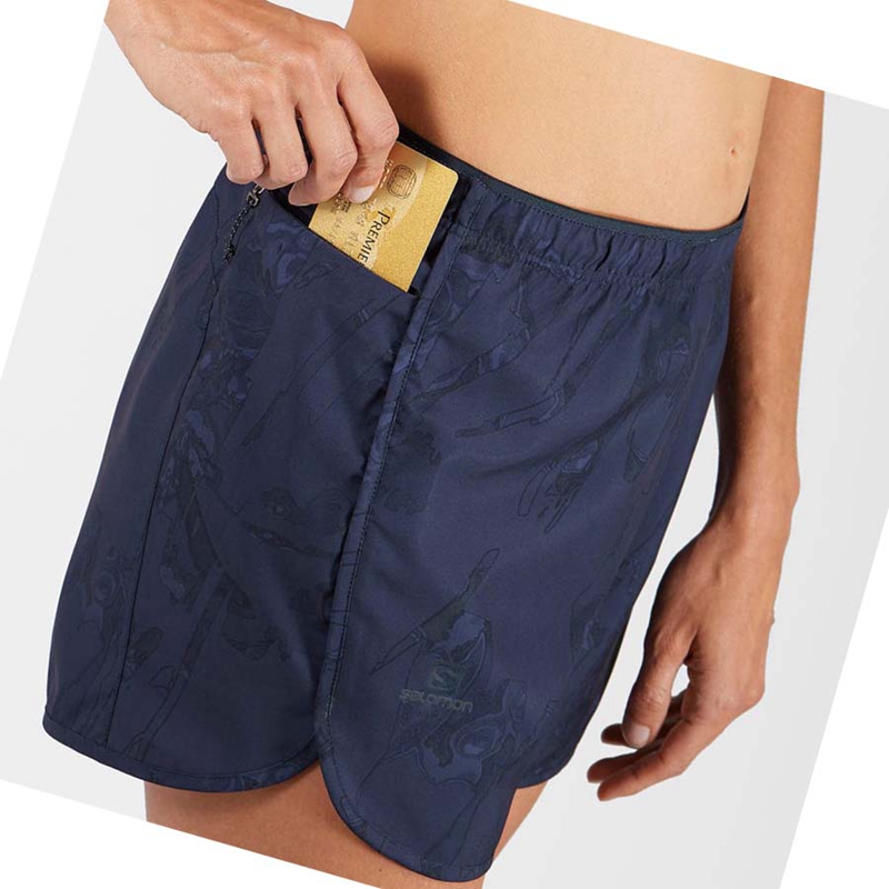 Salomon AGILE Kurze Hose Damen Navy | SZABYPF-85