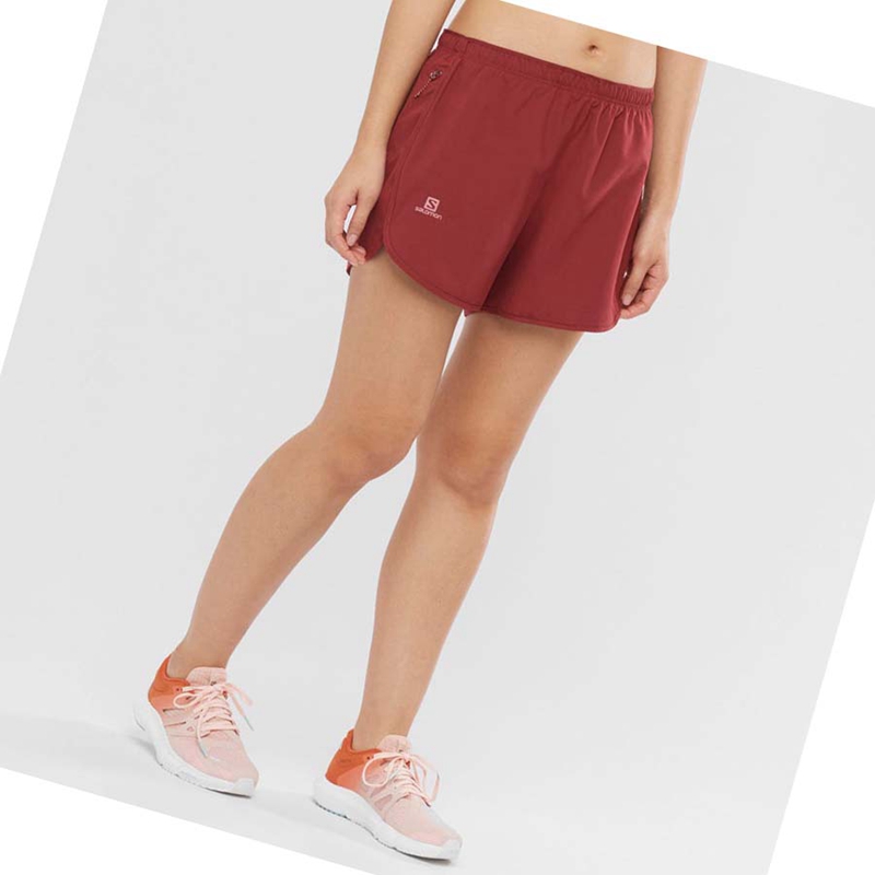 Salomon AGILE Kurze Hose Damen Rot | OBLVNFE-93