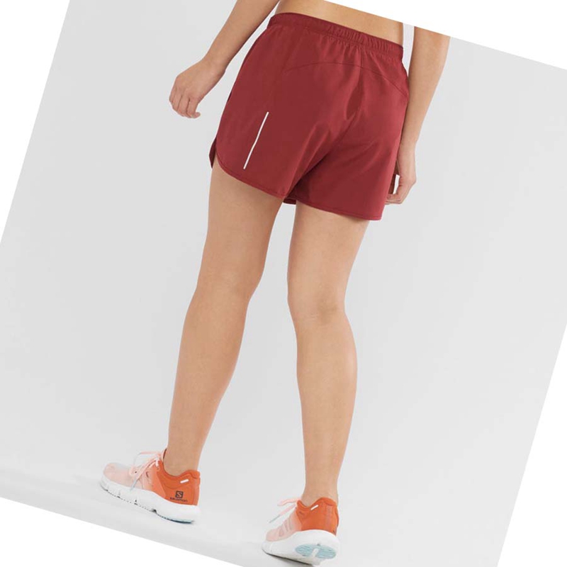 Salomon AGILE Kurze Hose Damen Rot | OBLVNFE-93