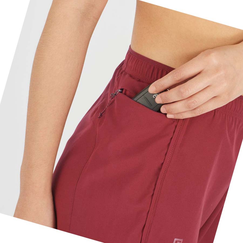 Salomon AGILE Kurze Hose Damen Rot | OBLVNFE-93