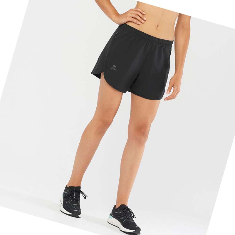 Salomon AGILE Kurze Hose Damen Schwarz | ZKLWXJR-01