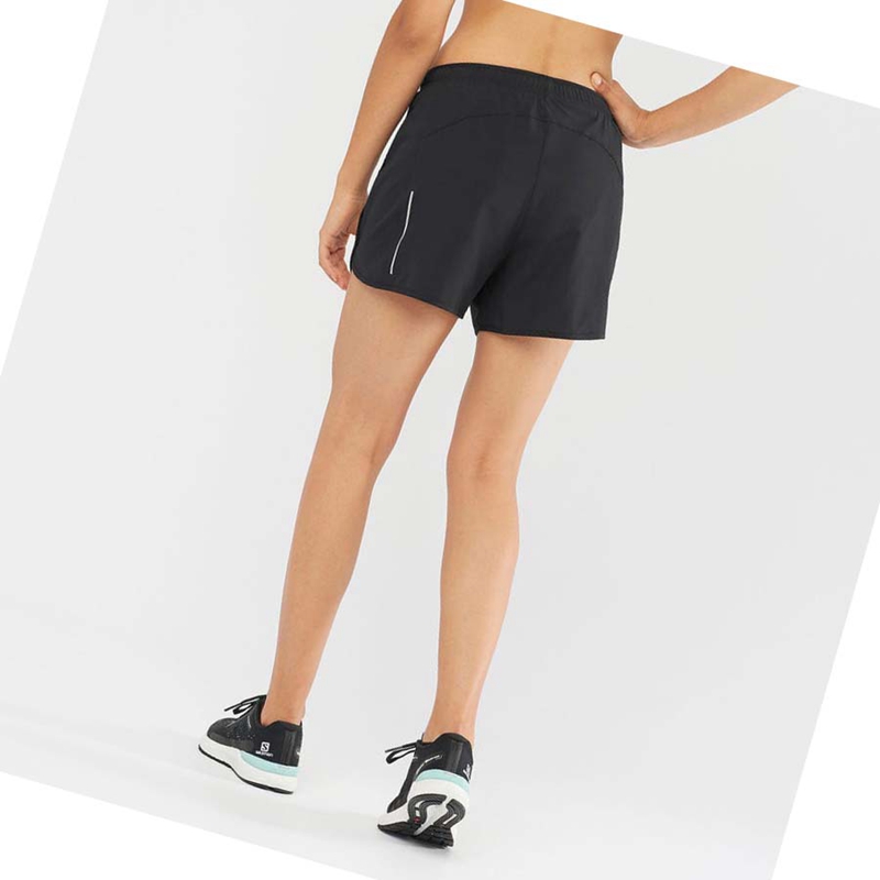Salomon AGILE Kurze Hose Damen Schwarz | ZKLWXJR-01