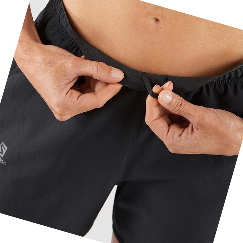 Salomon AGILE Kurze Hose Damen Schwarz | ZKLWXJR-01
