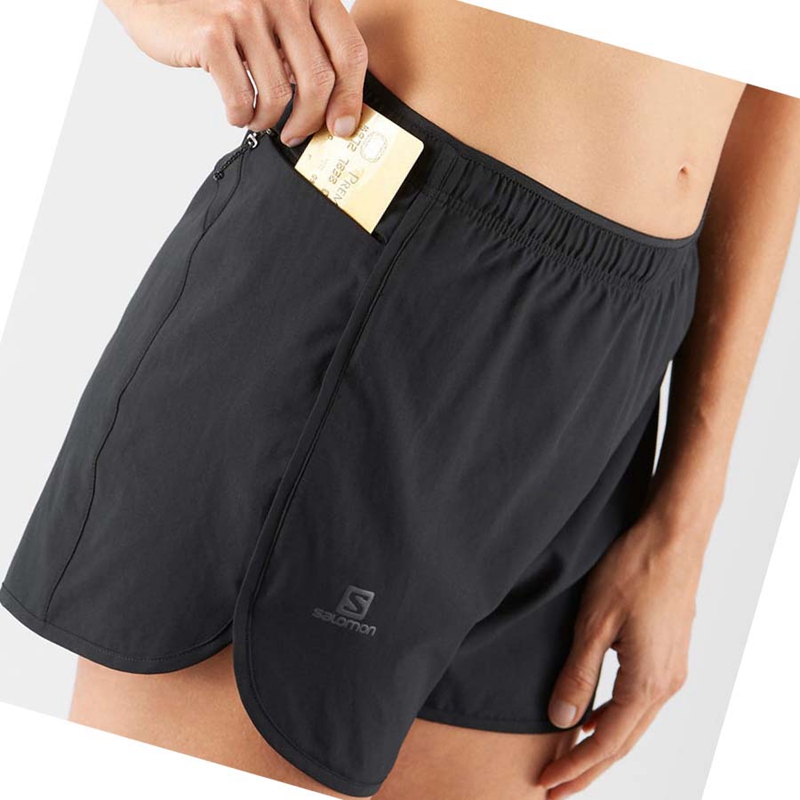Salomon AGILE Kurze Hose Damen Schwarz | ZKLWXJR-01