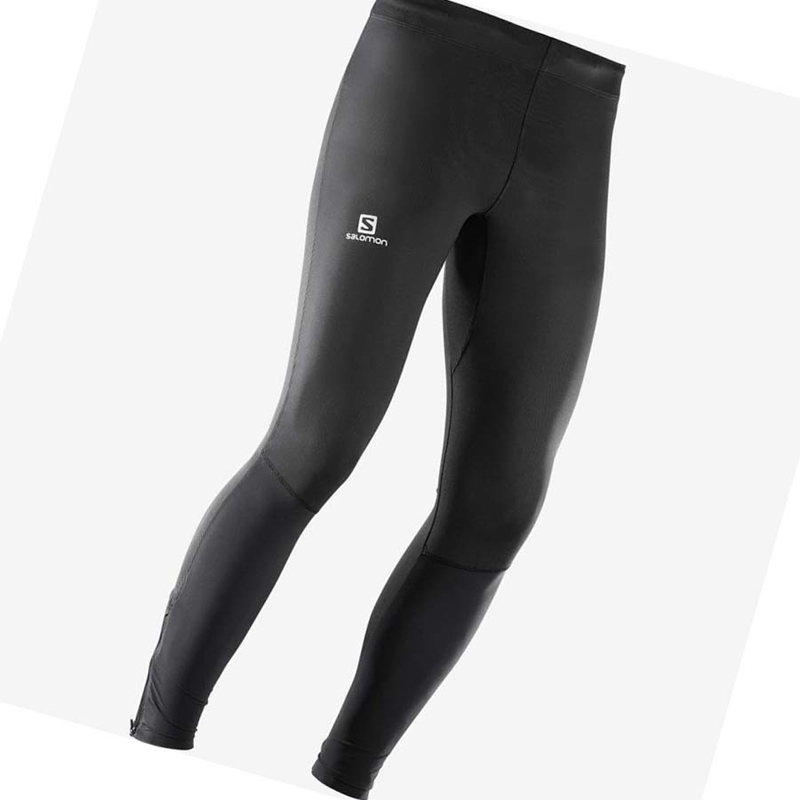 Salomon AGILE LONG Hose Herren Schwarz Gelb | RDTKJLC-92