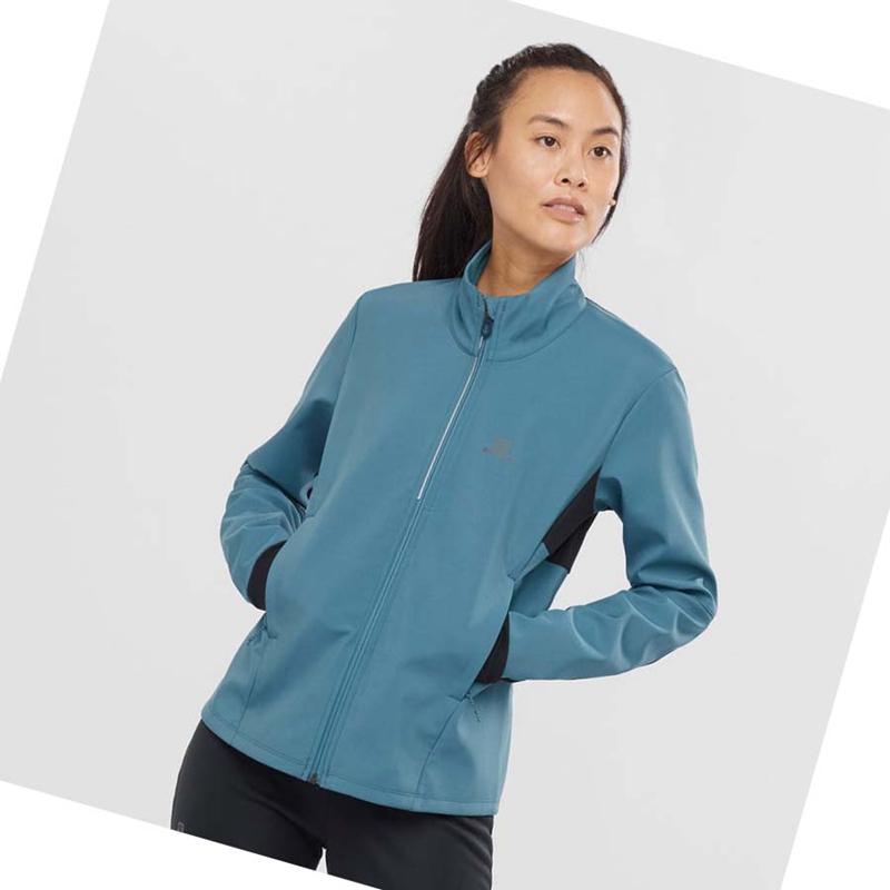 Salomon AGILE SOFTSHELL Jacke Damen Blau | EXTZDSP-06