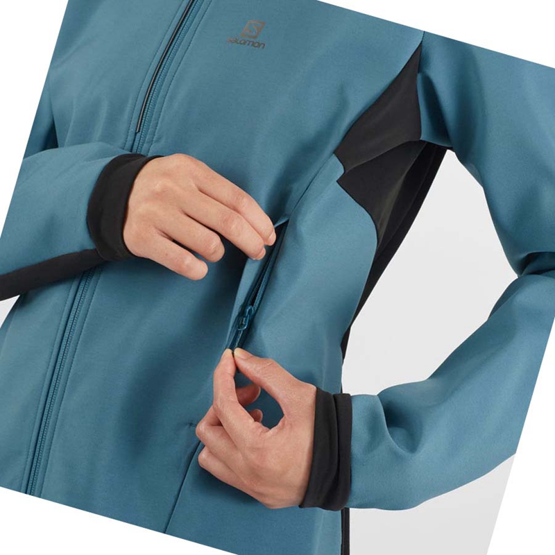 Salomon AGILE SOFTSHELL Jacke Damen Blau | EXTZDSP-06