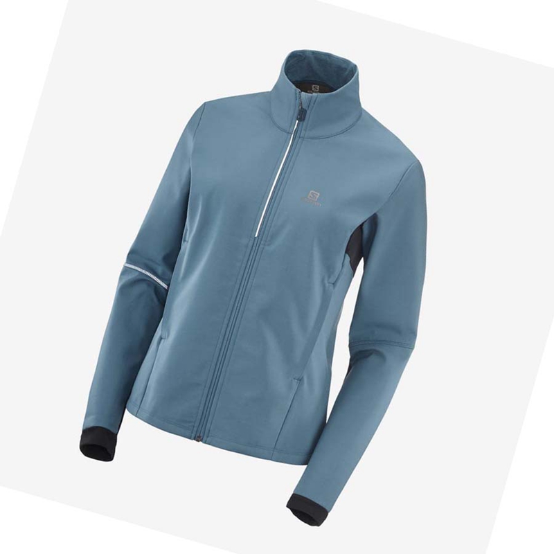Salomon AGILE SOFTSHELL Jacke Damen Blau | EXTZDSP-06
