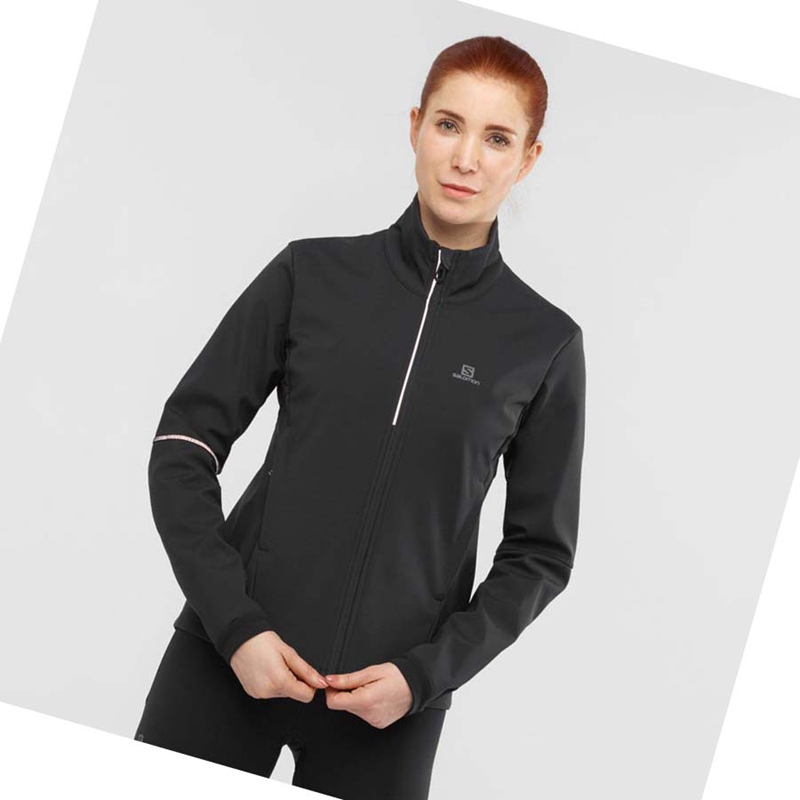 Salomon AGILE SOFTSHELL Jacke Damen Schwarz | NAQBHOS-75