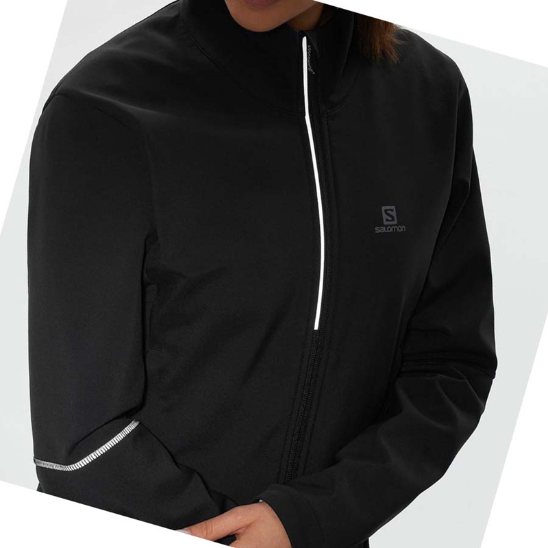 Salomon AGILE SOFTSHELL Jacke Damen Schwarz | NAQBHOS-75