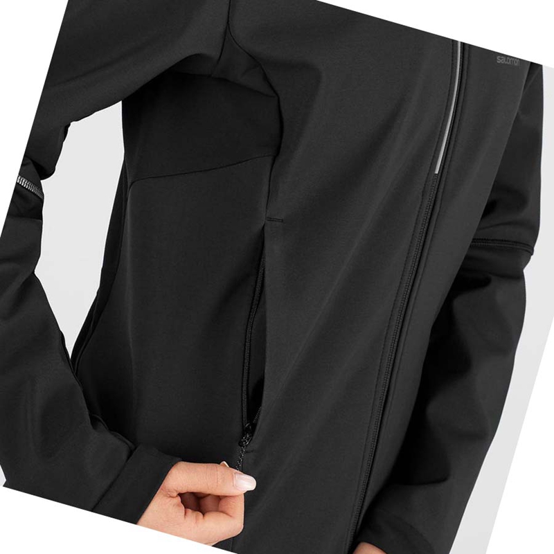 Salomon AGILE SOFTSHELL Jacke Damen Schwarz | NAQBHOS-75