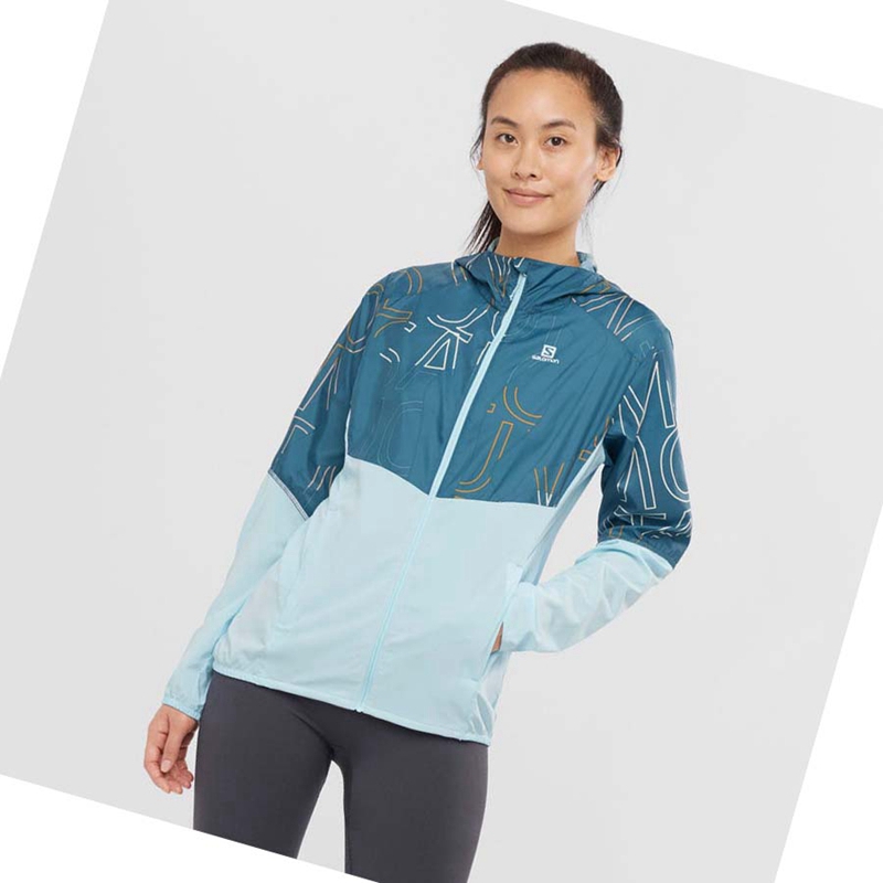 Salomon AGILE WIND WINDBREAKERS Jacke Damen Grün | JLKTMYO-30