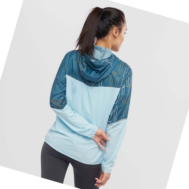 Salomon AGILE WIND WINDBREAKERS Jacke Damen Grün | JLKTMYO-30
