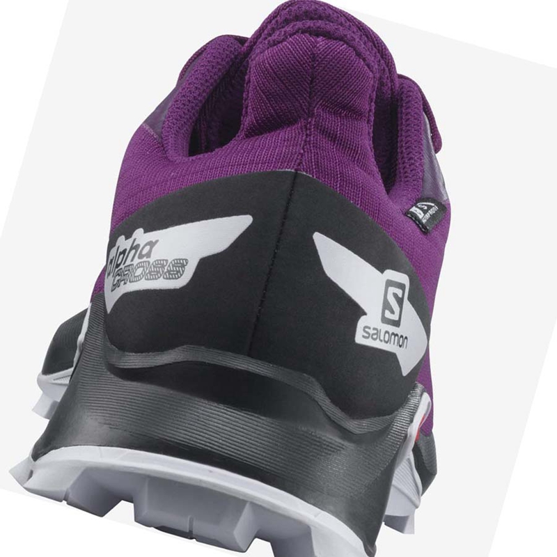 Salomon ALPHACROSS BLAST CLIMASALOMON™ WATERPROOF Trailrunning Schuhe Kinder Lila | UVNWFQR-12