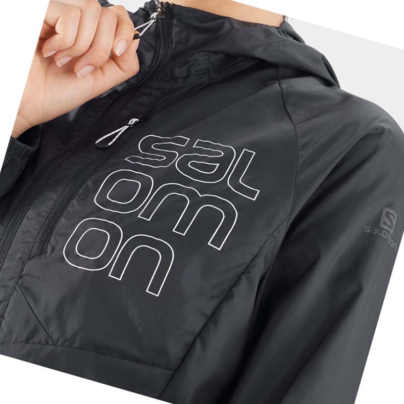 Salomon BONATTI CROSS WIND WINDBREAKERS Jacke Damen Schwarz | CBSDNJA-72