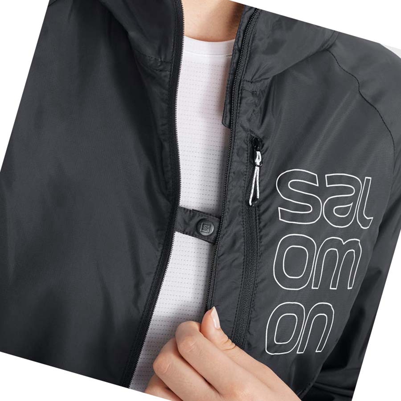 Salomon BONATTI CROSS WIND WINDBREAKERS Jacke Damen Schwarz | CBSDNJA-72