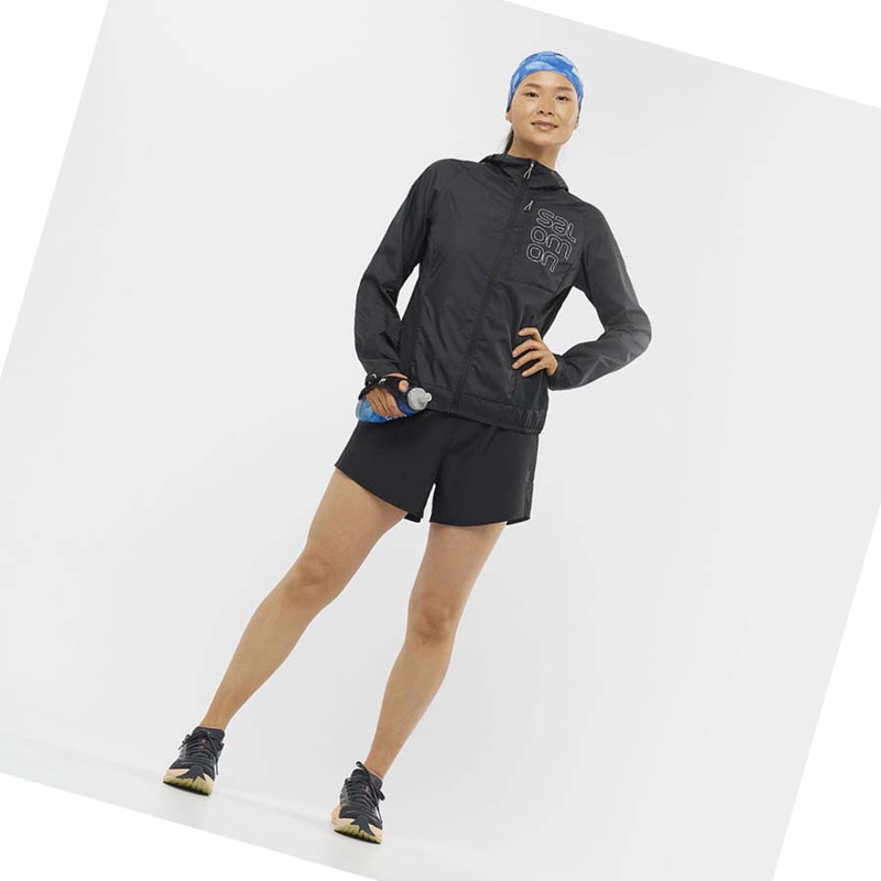 Salomon BONATTI CROSS WIND WINDBREAKERS Jacke Damen Schwarz | CBSDNJA-72