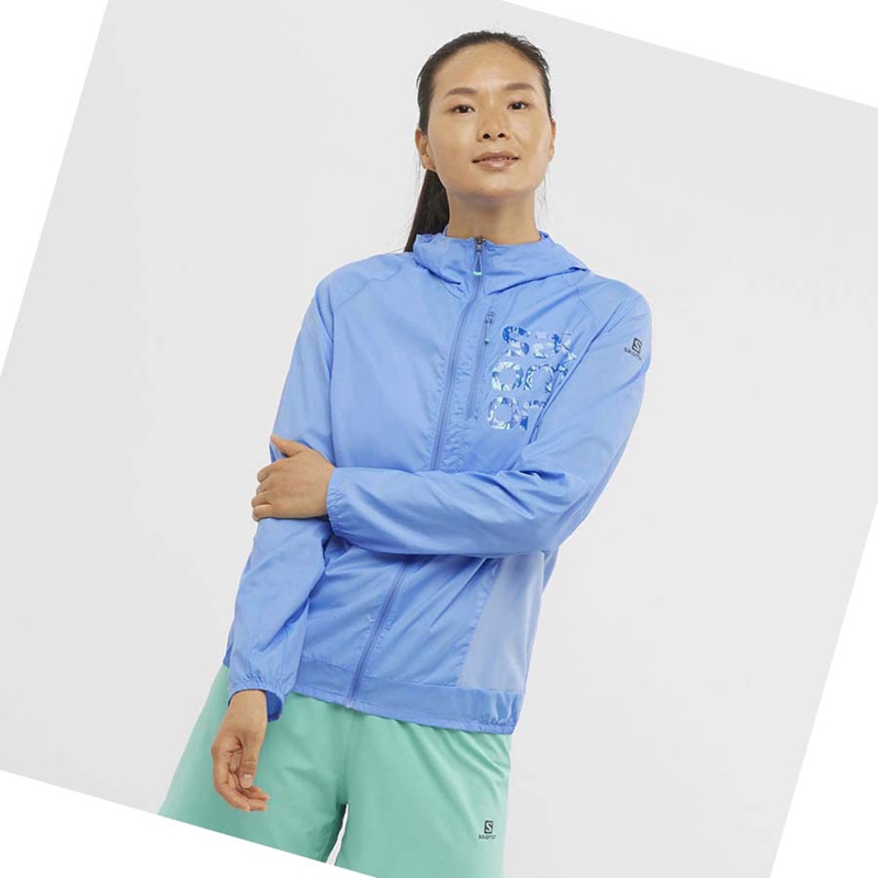Salomon BONATTI CROSS WIND WINDBREAKERS Jacke Damen Blau | GFWEZUC-60
