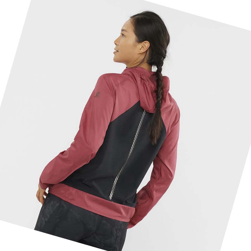 Salomon BONATTI CROSS WIND WINDBREAKERS Jacke Damen Rot | IOAHGUF-08