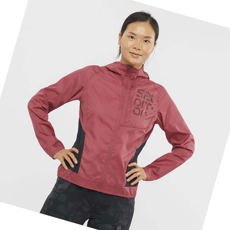 Salomon BONATTI CROSS WIND WINDBREAKERS Jacke Damen Rot | IOAHGUF-08