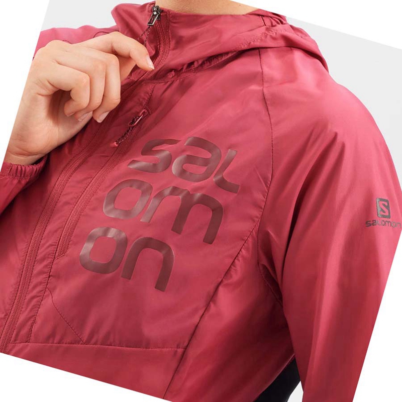 Salomon BONATTI CROSS WIND WINDBREAKERS Jacke Damen Rot | IOAHGUF-08