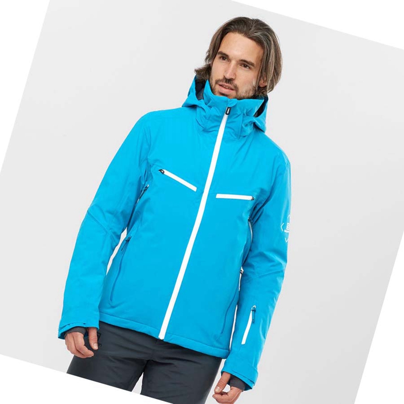 Salomon BRILLIANT Skijacken Herren Blau | EXNZKAC-98