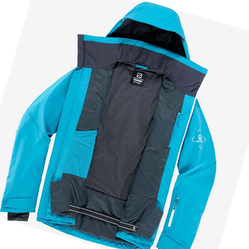 Salomon BRILLIANT Skijacken Herren Blau | EXNZKAC-98