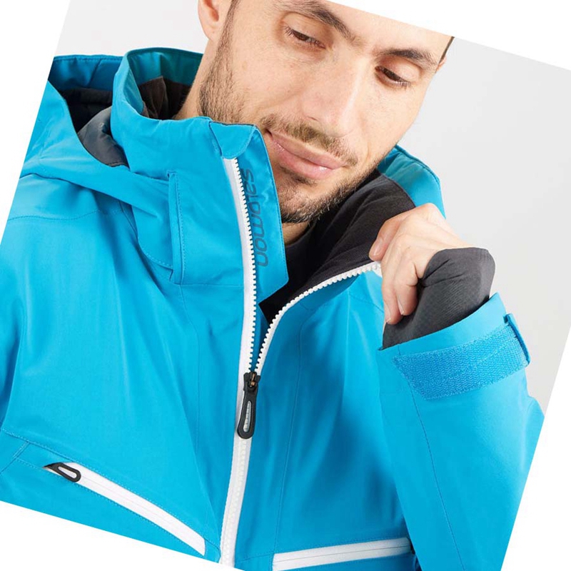 Salomon BRILLIANT Skijacken Herren Blau | EXNZKAC-98