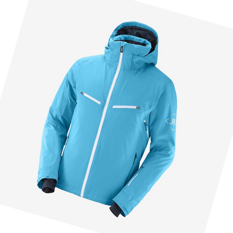 Salomon BRILLIANT Skijacken Herren Blau | EXNZKAC-98