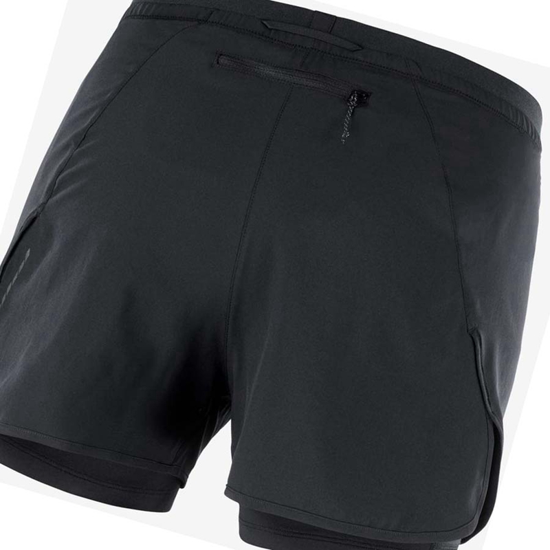 Salomon CROSS 2IN1 Kurze Hose Damen Schwarz | DWGXJRC-49