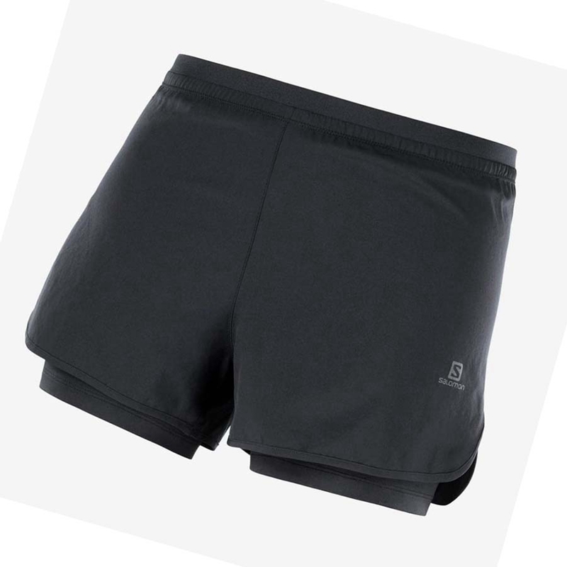 Salomon CROSS 2IN1 Kurze Hose Damen Schwarz | DWGXJRC-49