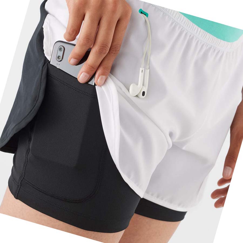 Salomon CROSS 2IN1 Kurze Hose Damen Weiß | NTFRJPU-01