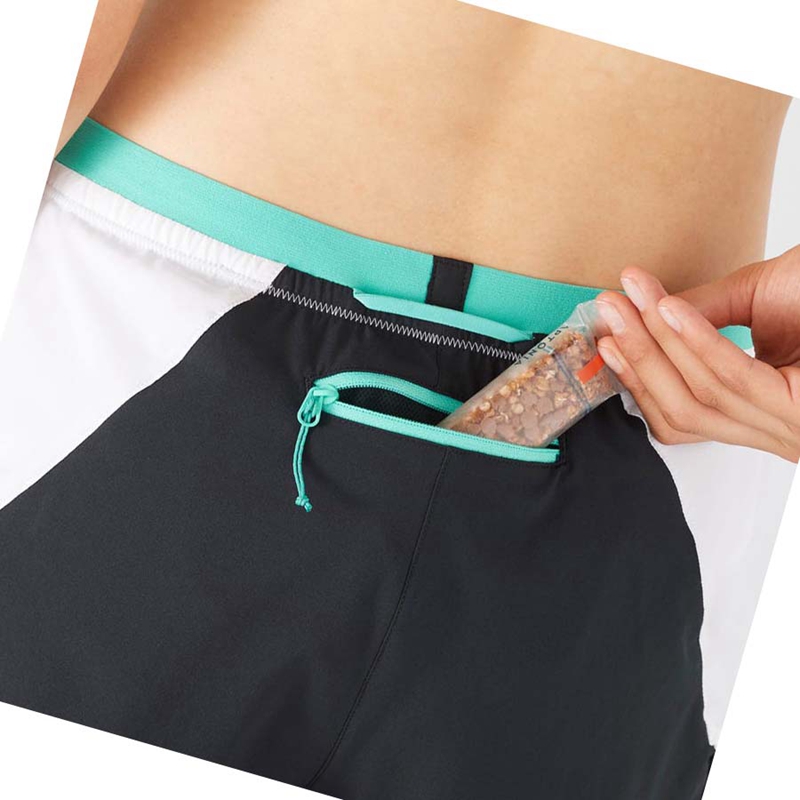 Salomon CROSS 2IN1 Kurze Hose Damen Weiß | NTFRJPU-01