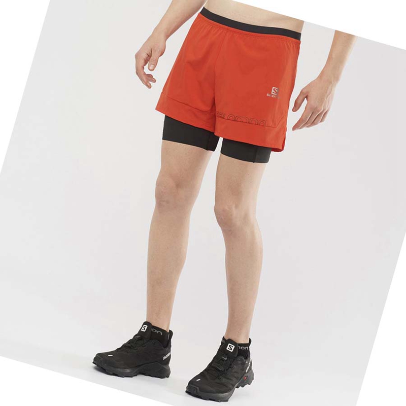 Salomon CROSS 2IN1 Kurze Hose Herren Orange | HWOGBDZ-86