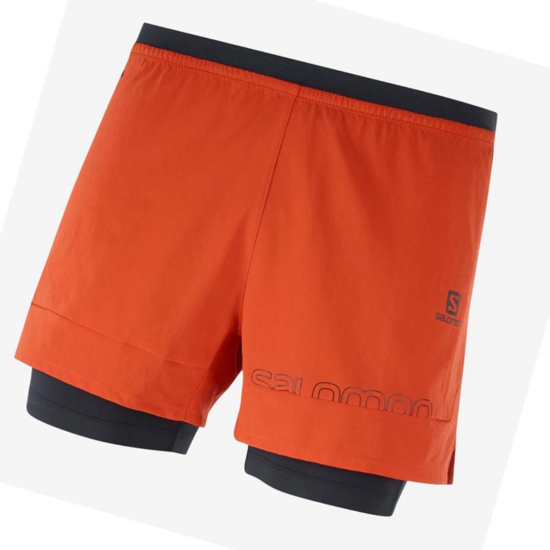 Salomon CROSS 2IN1 Kurze Hose Herren Orange | HWOGBDZ-86