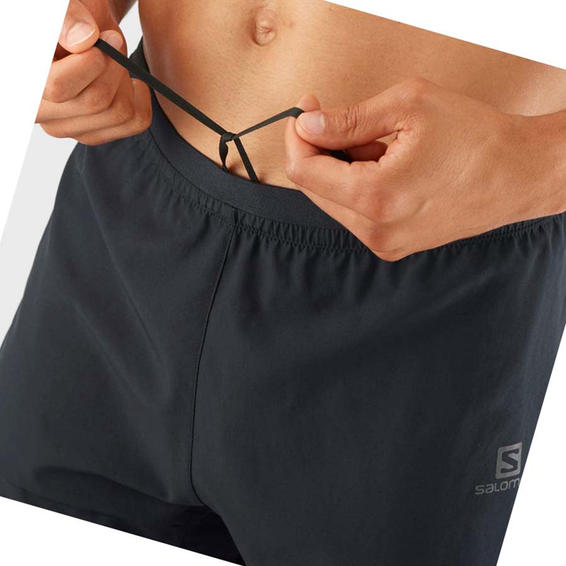 Salomon CROSS 2IN1 Kurze Hose Herren Schwarz | MWJKAOL-69