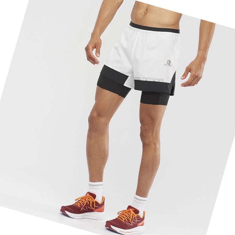 Salomon CROSS 2IN1 Kurze Hose Herren Weiß | OZVCHRS-19