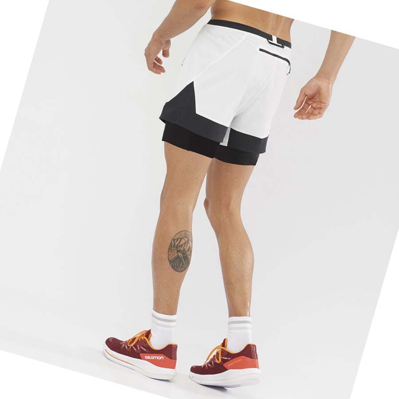 Salomon CROSS 2IN1 Kurze Hose Herren Weiß | OZVCHRS-19