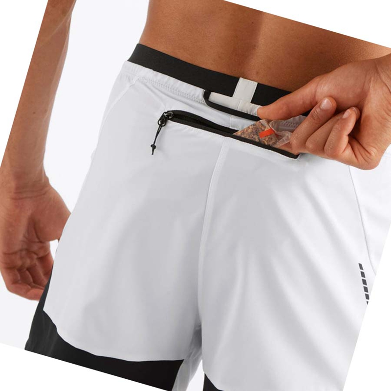 Salomon CROSS 2IN1 Kurze Hose Herren Weiß | OZVCHRS-19