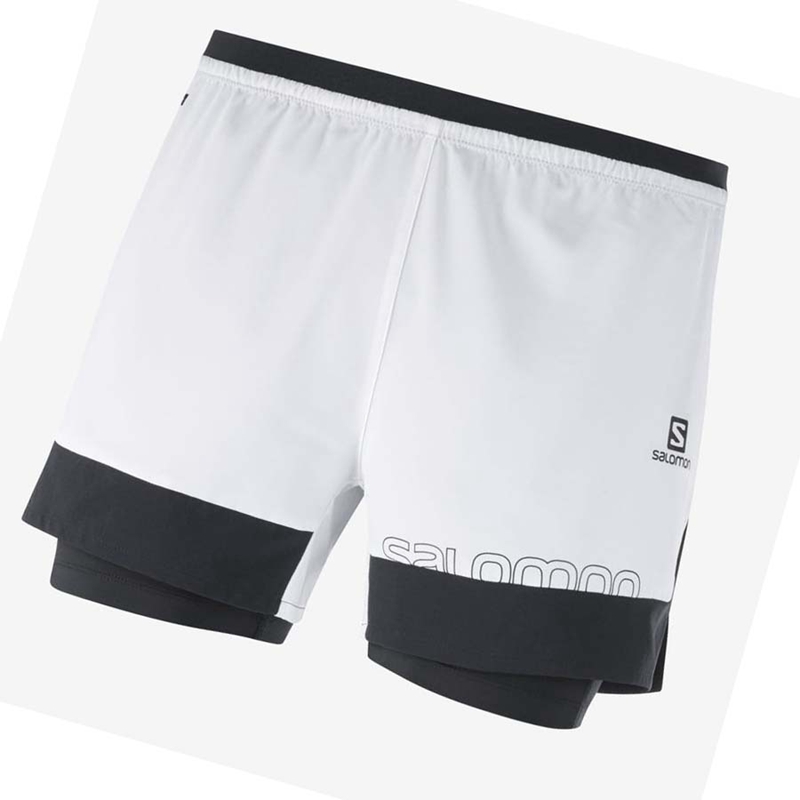 Salomon CROSS 2IN1 Kurze Hose Herren Weiß | OZVCHRS-19