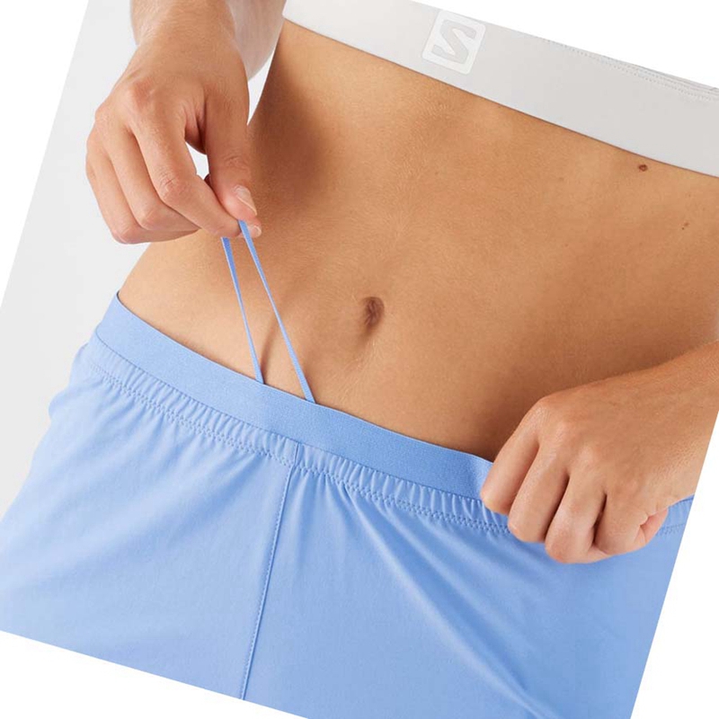 Salomon CROSS 3'' Kurze Hose Damen Blau | TPKVEXR-95