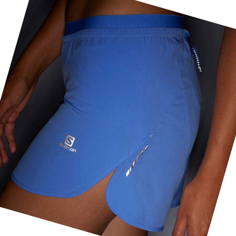 Salomon CROSS 3'' Kurze Hose Damen Blau | TPKVEXR-95
