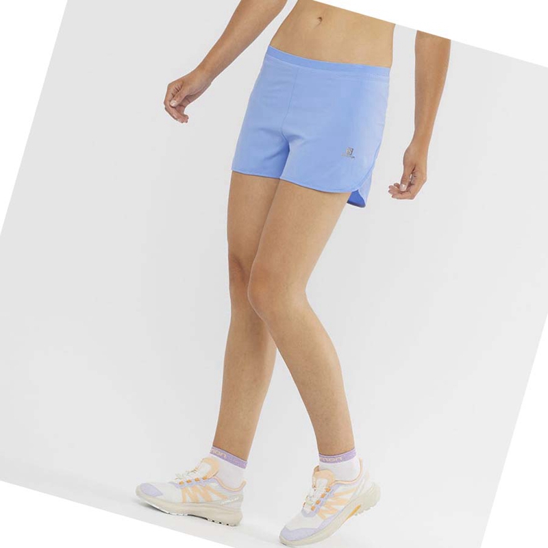 Salomon CROSS 3'' Kurze Hose Damen Blau | TPKVEXR-95