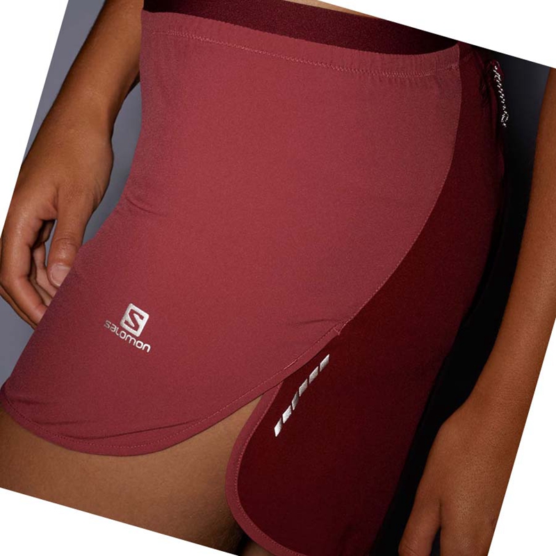 Salomon CROSS 3'' Kurze Hose Damen Rot | XZIVJAN-09