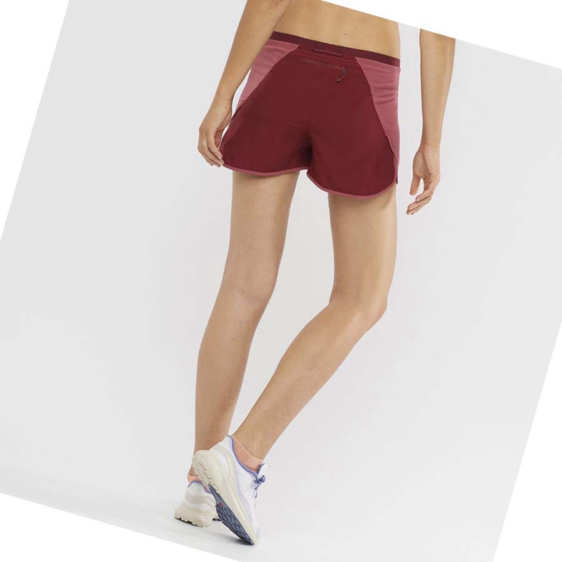 Salomon CROSS 3'' Kurze Hose Damen Rot | XZIVJAN-09